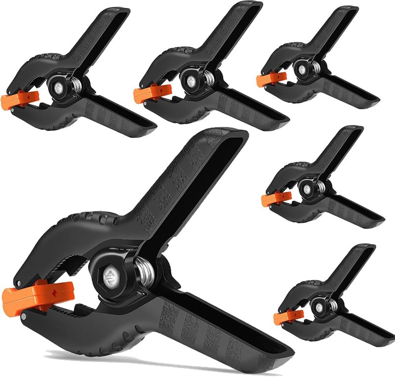 Seadasyoon Spring Clamps,6 Pack 6in Professional Plastic Heavy Duty Spring Clips for Crafts, Backdrop Clips Clamps for Backdrop Stand,Photography Studios,Woodworking,Home Improvement - Image 1